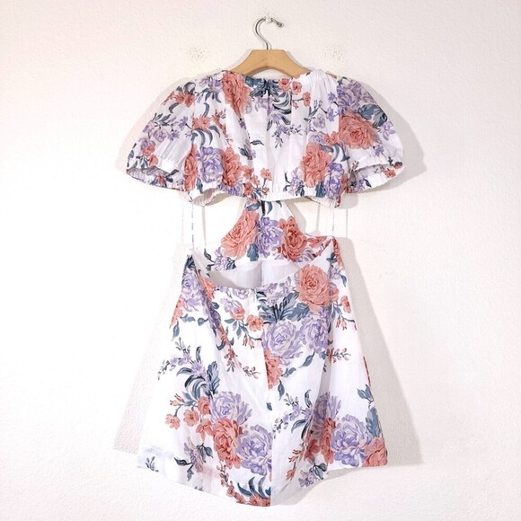 NEW Sofia The Label Ami Cottagecore Cut Out Mini Dress Floral Coquette Lolita - Picture 9 of 14